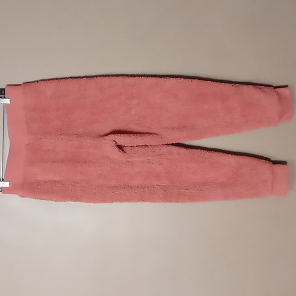 PINK 2 Piece Mauve Fuzzy Polyester Sleepwear Outfit w Pockets M - Picture 6 of 13